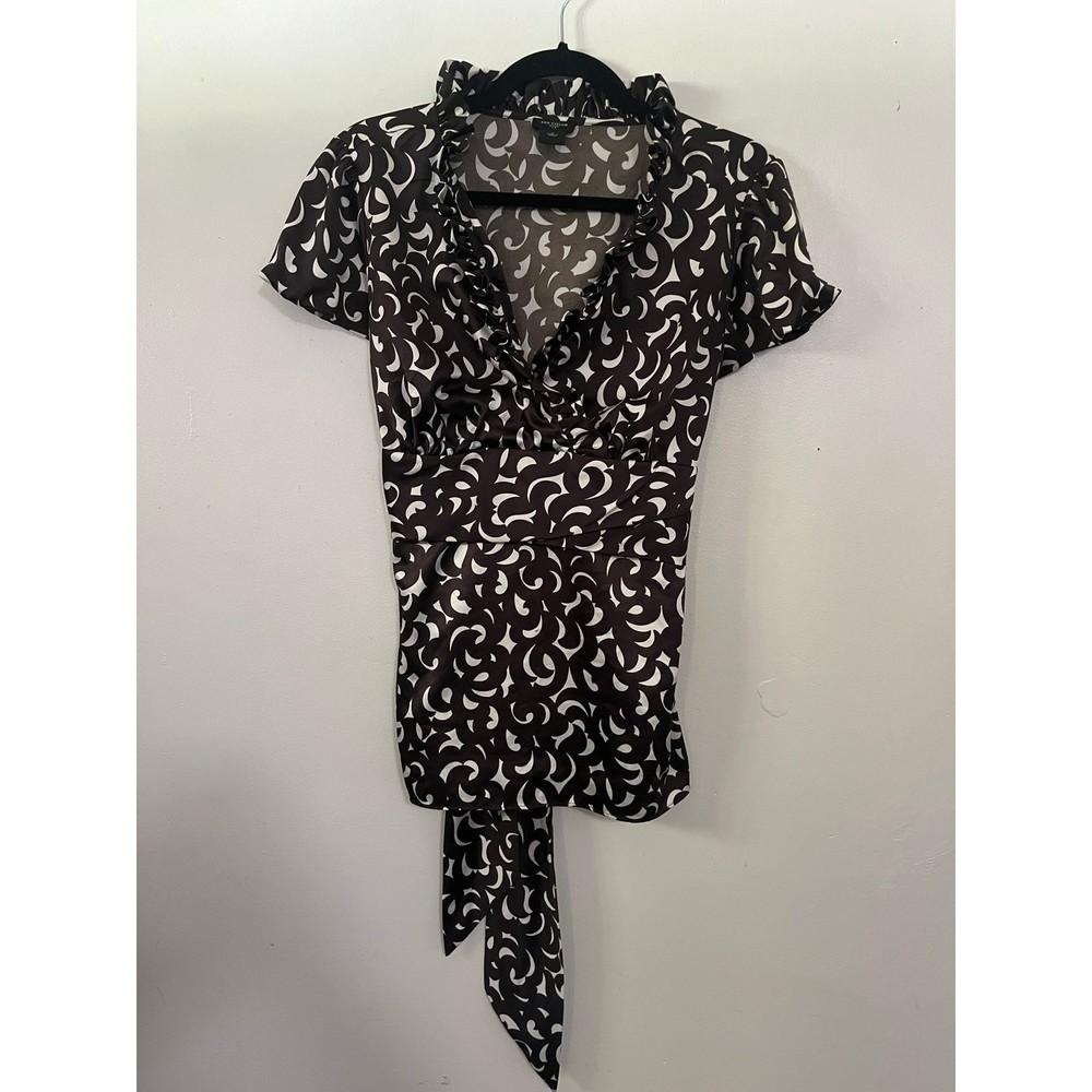Ann Taylor Womens wrap ruffled Blouse size 10